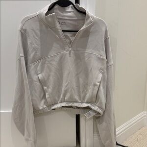 Gilly Hicks Light Gray Quarter-Zip Sweatshirt